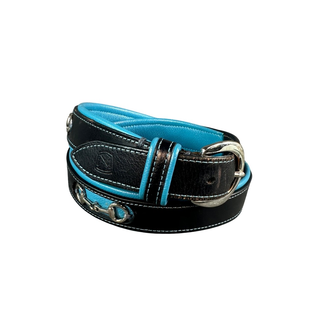 Noble Outfitters Black Turquoise Leather Belt Equestrian Western Style 29502 M